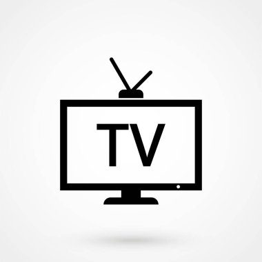 Web tasarım, logo, UI için TV simgesi. Vektör illüstrasyonu.