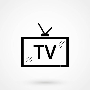Web tasarım, logo, UI için TV simgesi. Vektör illüstrasyonu.