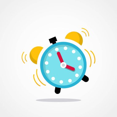 zaman, zil çalar saat vektör çizim uyan