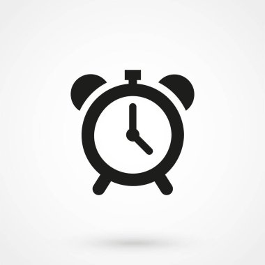 Çalar saat vektör simgesi beyaz arka plan üzerinde izole