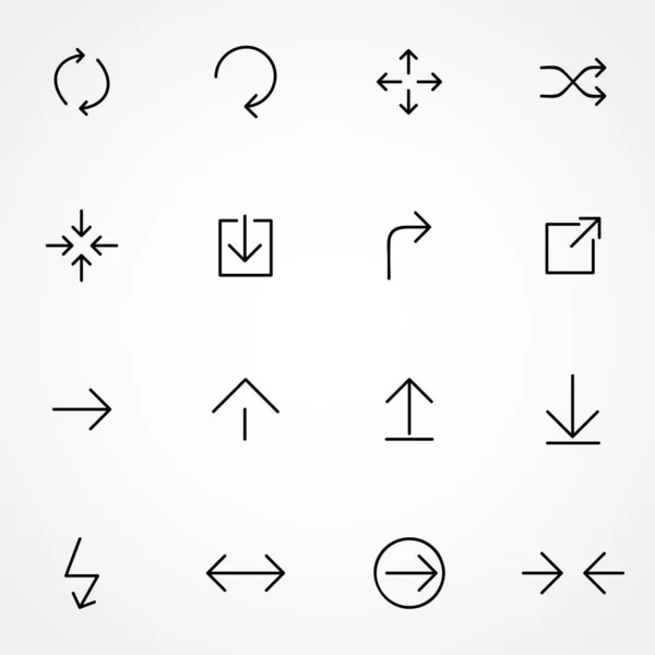 Flechas Listas Flecha Para Sitio Web Aplicación Línea Con Trazo — Vector de stock