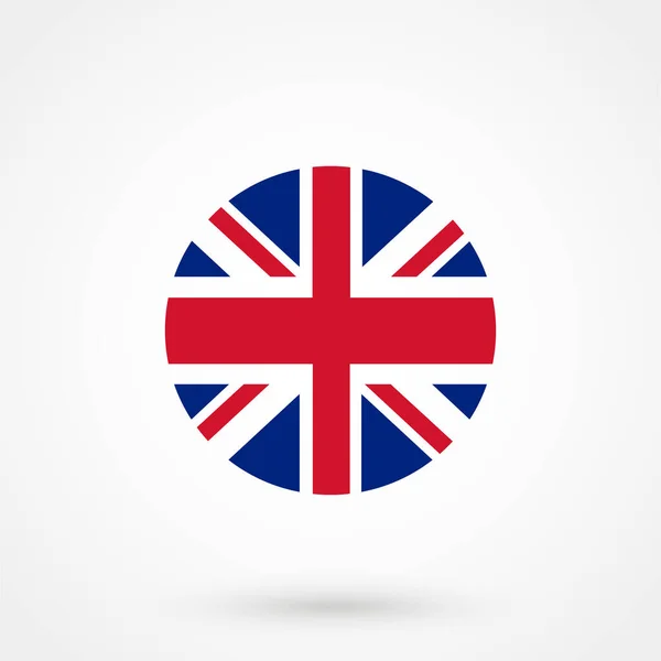 Verenigd Koninkrijk Vlag Ronde Icoon Britse Vlagpictogram Met Nauwkeurige Officiële — Stockvector