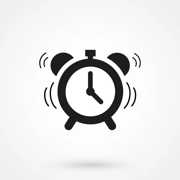 Reloj Despertador Icono Vectorial Aislado Sobre Fondo Blanco — Vector de stock