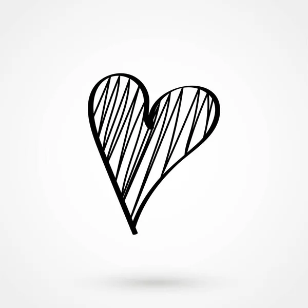 Hand Drawn Heart Illustration Flat Modern Vector Illustration — Vettoriale Stock