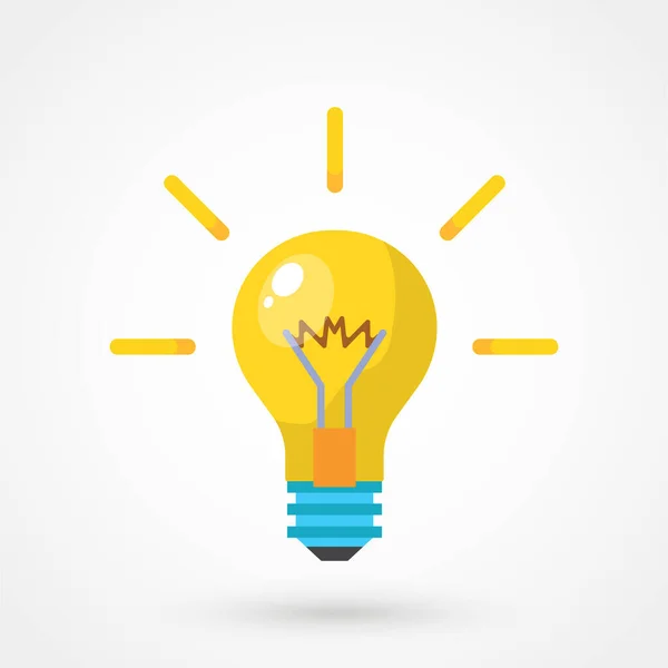 Vector Illustration Light Bulb Rays Shine Energy Idea Symbol Decoration — Stock Vector
