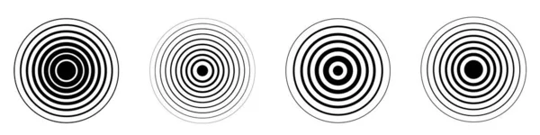 Icônes Radar Réglées Symbole Sonar Collection Sonar Ondes Sonores Icône — Image vectorielle