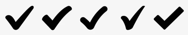 Häkchen Setzen Häkchensymbolsammlung Einfaches Häkchen Qualitätszeichen Symbol Checklisten Symbole Zulassungsprüfung — Stockvektor