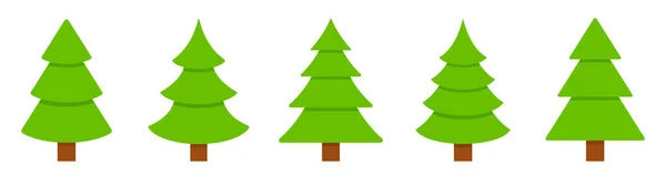 クリスマスツリーコレクション 緑のクリスマスツリーのアイコン 木のシンボルだ ハッピーニューイヤー2022とX Masのコンセプト フラットスタイル 株式ベクトル — ストックベクタ