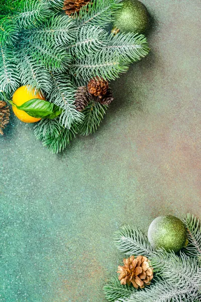 Fundo de Natal com tangerinas — Fotografia de Stock