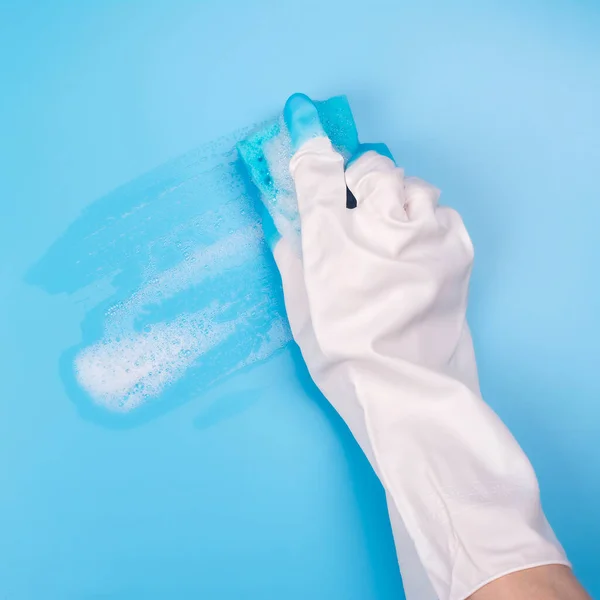 Hand in a rubber protective glove — Stock Photo, Image