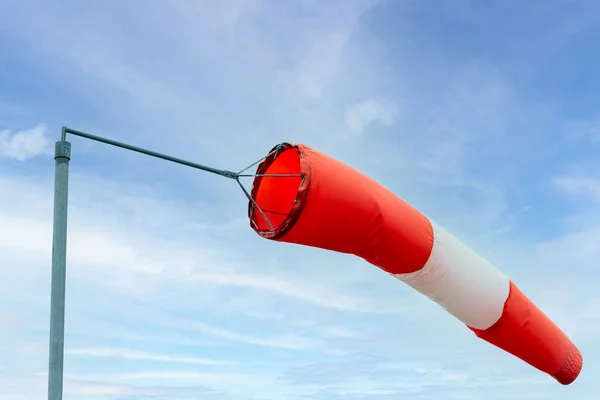 Windsock Agaist Céu Azul Com Nuvens Reykjavik Islândia — Fotografia de Stock