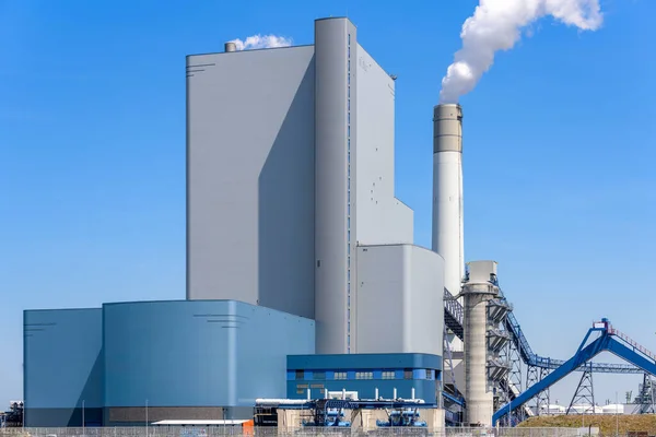 Modern Power Station Running Coal Biomass Production Electricity Steam Heating — Foto de Stock