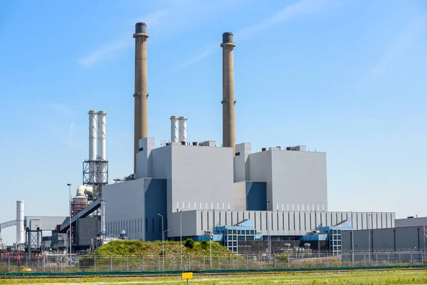 View Coal Fired Power Station Clear Summer Day Port Rotterdam — Stock Photo, Image