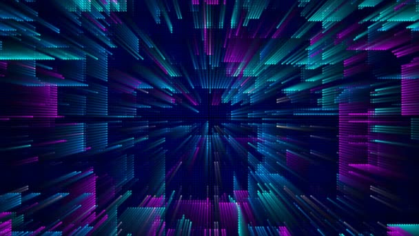 Lichtstralen technologische achtergrond.Knipperende Looping Technologisch moederbord elektrische circuit HUD. — Stockvideo