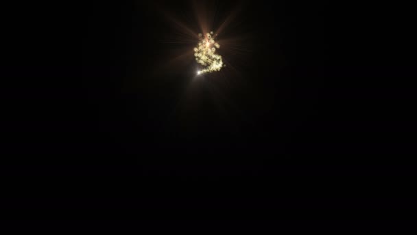 Рождественская елка появляется анимация с огнями и flares.Christmas Дерево Growing.Make ваша рождественская открытка и Новый год идеально добавив появление Рождество Tree.Black фон для альфа-канал — стоковое видео