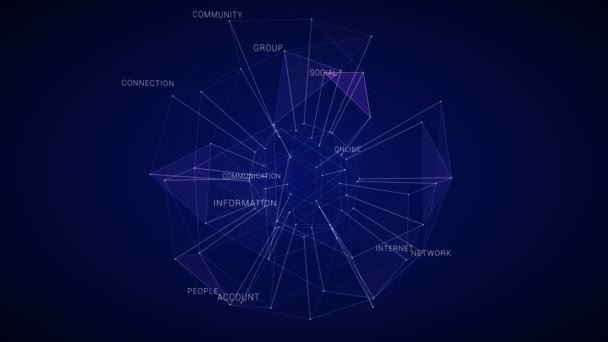 SNSアカウントのループ人と人とのつながり人と人とのつながりネットワークの紹介回転するアニメーショングローバルネットワーク技術ネットワークマーケティンググローバル接続青。第二種 — ストック動画