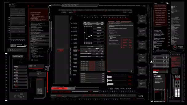 User Interface HUD.Technological Futuristic SciFi elements. — Stock Video