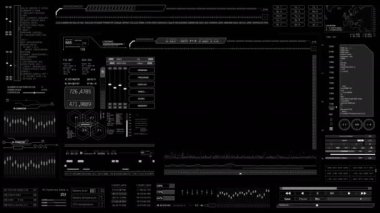 HUD teknolojik fütüristik giriş. Veri Kullanıcı Arayüzü. Dijital bilgi elemanları.