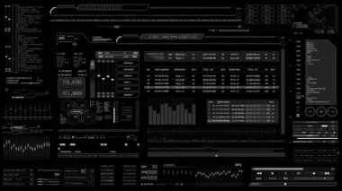 HUD elementleri.SciFi veri Kullanıcı Arayüzü. Dijital bilgi ögeleri.