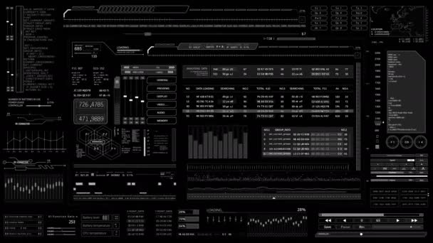 HUD elements.SciFi data User Interface.Digital infographic elements. — Stock Video