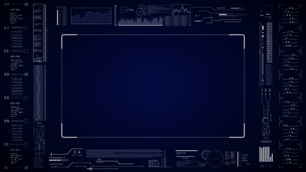 Visor de marco HUD.Tecnología futurista digital.blue — Vídeo de stock