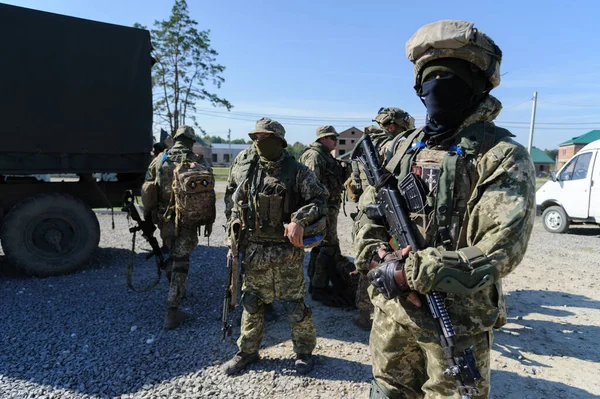 Ουκρανικός Στρατός Δει Κατά Διάρκεια Των Διεθνών Στρατιωτικών Ασκήσεων Ταχεία — Φωτογραφία Αρχείου