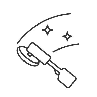 Parlatma makinesi, beyaz arkaplanda doğrusal simge. Düzenlenebilir vuruş