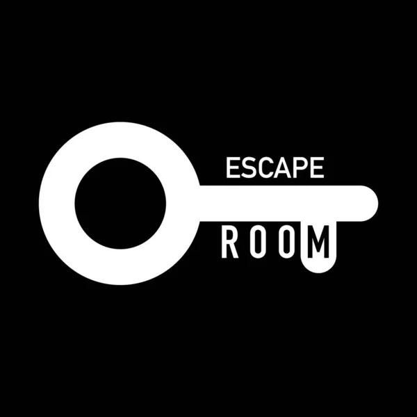 Escape Logo Habitación Blanco Icono Sala Escape Insignia Ilustración Sobre — Archivo Imágenes Vectoriales