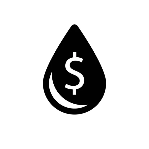 ドル記号で油のアイコンのドロップ ベクトルイラスト 第十話 — ストックベクタ