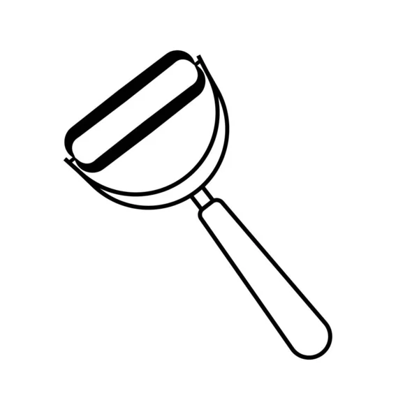 Icono Cuchillo Patata Estilo Línea Blanco — Vector de stock