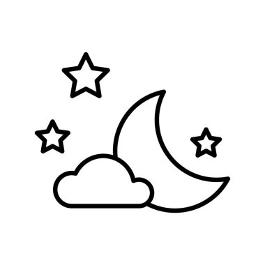 Geceleri Ay simgesi vektör illüstrasyonu izole işareti