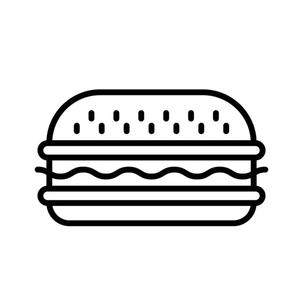 Hamburger Vector Icon White Background Fast Food Icon — Stock Vector