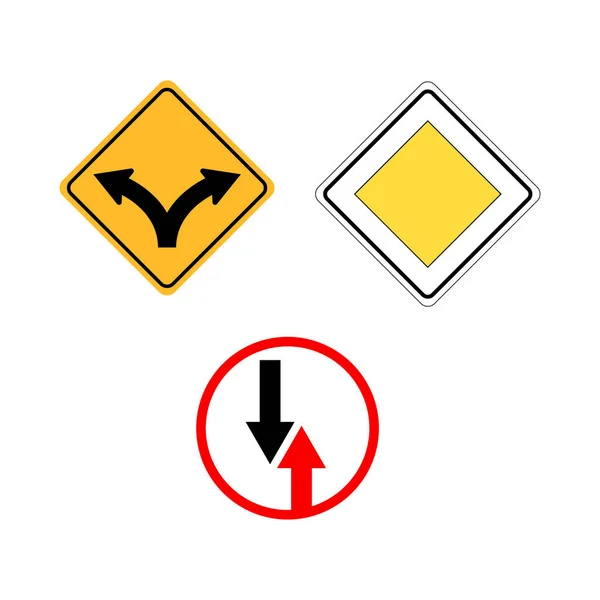 Пустое Движение Векторные Дорожные Знаки Изолированы Коллекция Знаковой Дороги — стоковый вектор