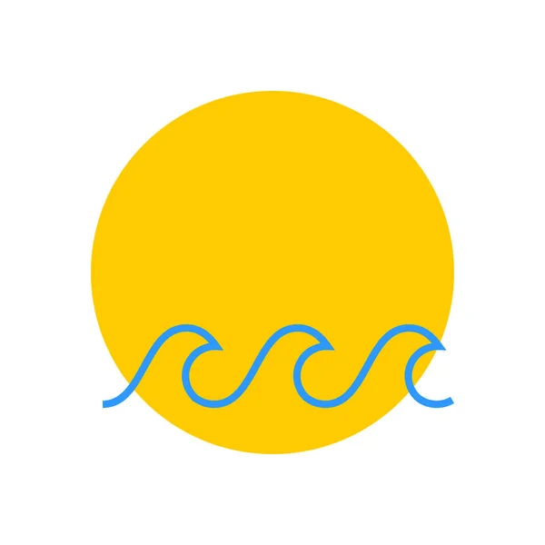 Sonnenuntergang Oder Sonnenaufgang Logo Einfaches Symbol Vektorzeichen — Stockvektor