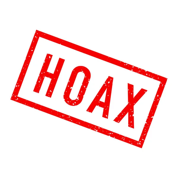 Sello Texto Palabra Hoax Color Rojo Con Efecto Grunge Angustiado — Archivo Imágenes Vectoriales