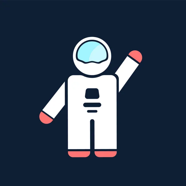 Astronautas Ícone Espacial Fundo Preto Design Vector Ilustração —  Vetores de Stock
