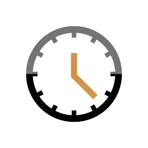 Ícone Tempo Estilo Plano Branco Vetor Ícone Relógio —  Vetores de Stock