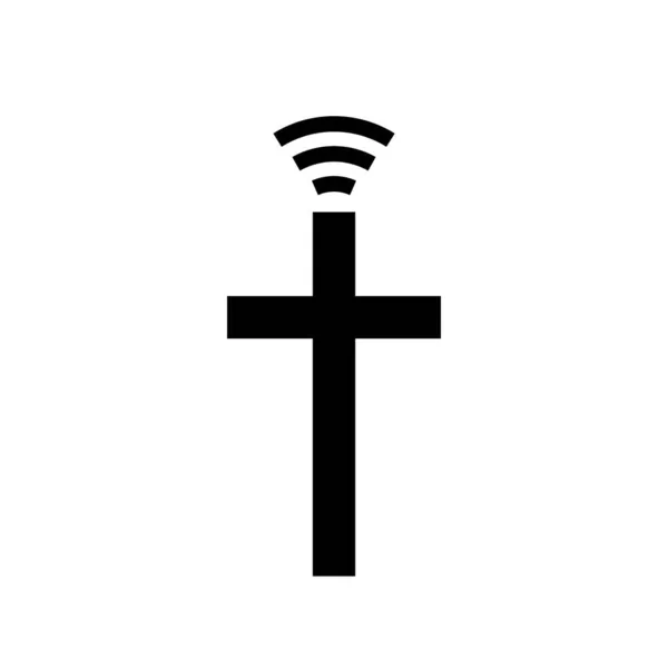 Онлайн Икона Церкви Простой Дизайн Логотипа Белом Вектор Лицензионные Стоковые Векторы