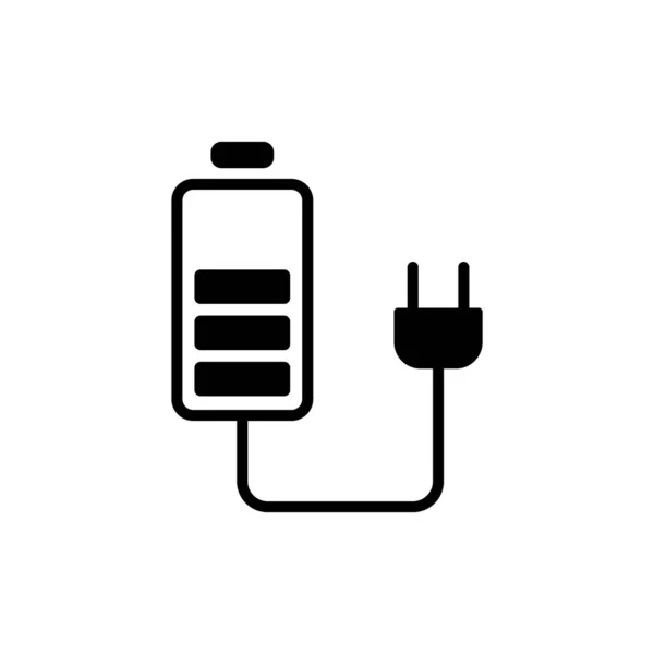 白底电池充电平面矢量图标 — 图库矢量图片