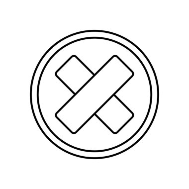 Yok bir şey. Beyaz arkaplanda izole edilmiş ince doğrusal ana hatlı simge yok. Satır vektörü sıfır işareti.