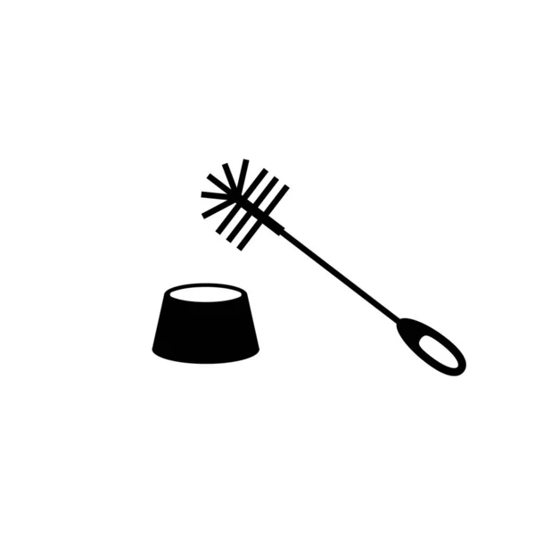 Toiletborstel Pictogram Monochroom Eenvoudig Element Uit Huishoudelijke Collectie — Stockvector