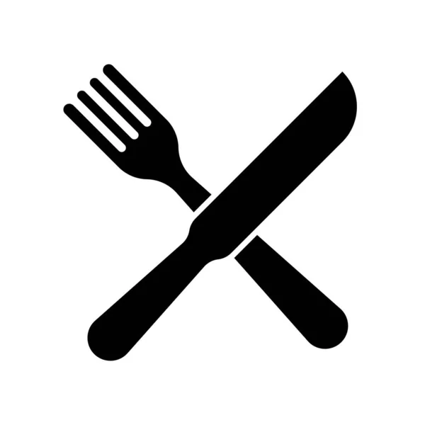 Çatal Bıçak Restoran Simgesi Restoran Logosu Vektör — Stok Vektör
