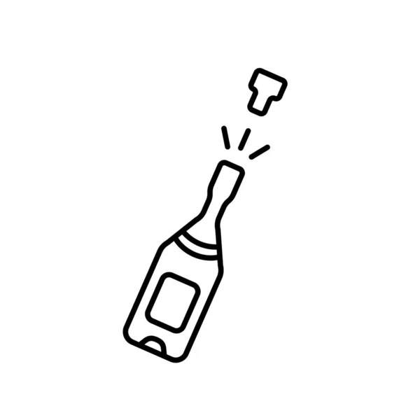 Икона Бутылки Шампанского Символ Шампанского Плоский Дизайн Склад Векторная Иллюстрация — стоковый вектор