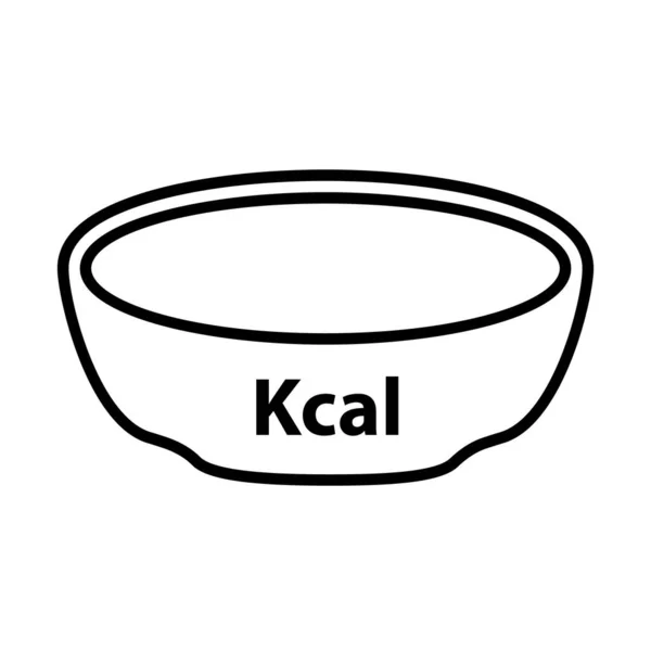 Icône Bol Vide Avec Ckal Signe Cuisine Icône Vectorielle — Image vectorielle