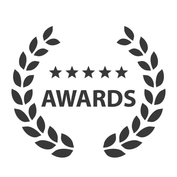 Prêmio Filme Para Melhor Filme Forma Logotipo Com Ramo Loureiro Vetor De Stock