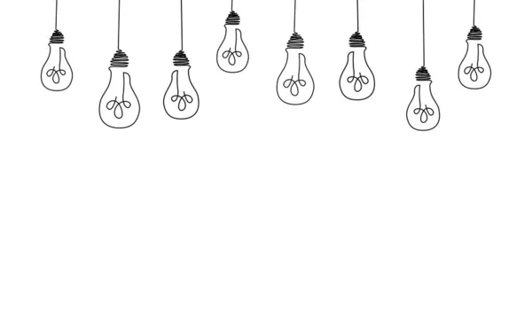 Непрерывный Рисунок Линии Электрическая Лампочка Метафора Экологической Идее Векторная Иллюстрация Лицензионные Стоковые Векторы