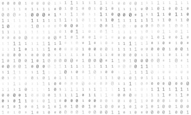 Beyaz bir arka plan üzerinde sıfır ve bir sayı dizisi tarafından oluşan doku