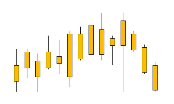 Gold stock trading concept. Gold stock market isolated on white background. Vector