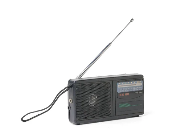 Портативное Ретро Радио Изолировано Белом Фоне Винтажное Радиооборудование — стоковое фото