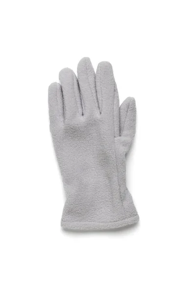 毛绒绒运动手套 左手绝缘在白色背景上 冷天时尚服饰 — 图库照片